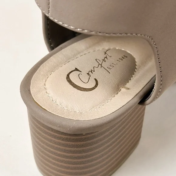 C Comfort EST. 1946 Taupe Gray Slingback Block Heel Sandal Booties - Picture 9 of 10